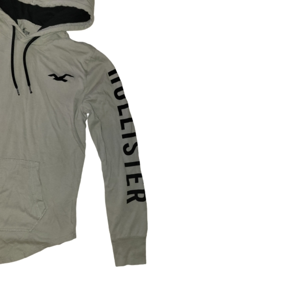 Hollister Mens Pullover TShirt Hoodie Sage/Army Green Long Sleeve Small - Picture 4 of 11